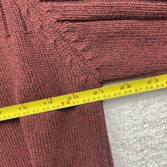 Columbia Quarter Zip Collared Ribbed Sweater Mens Large Ruby Red Outdoor Camp - Picture 8 of 14